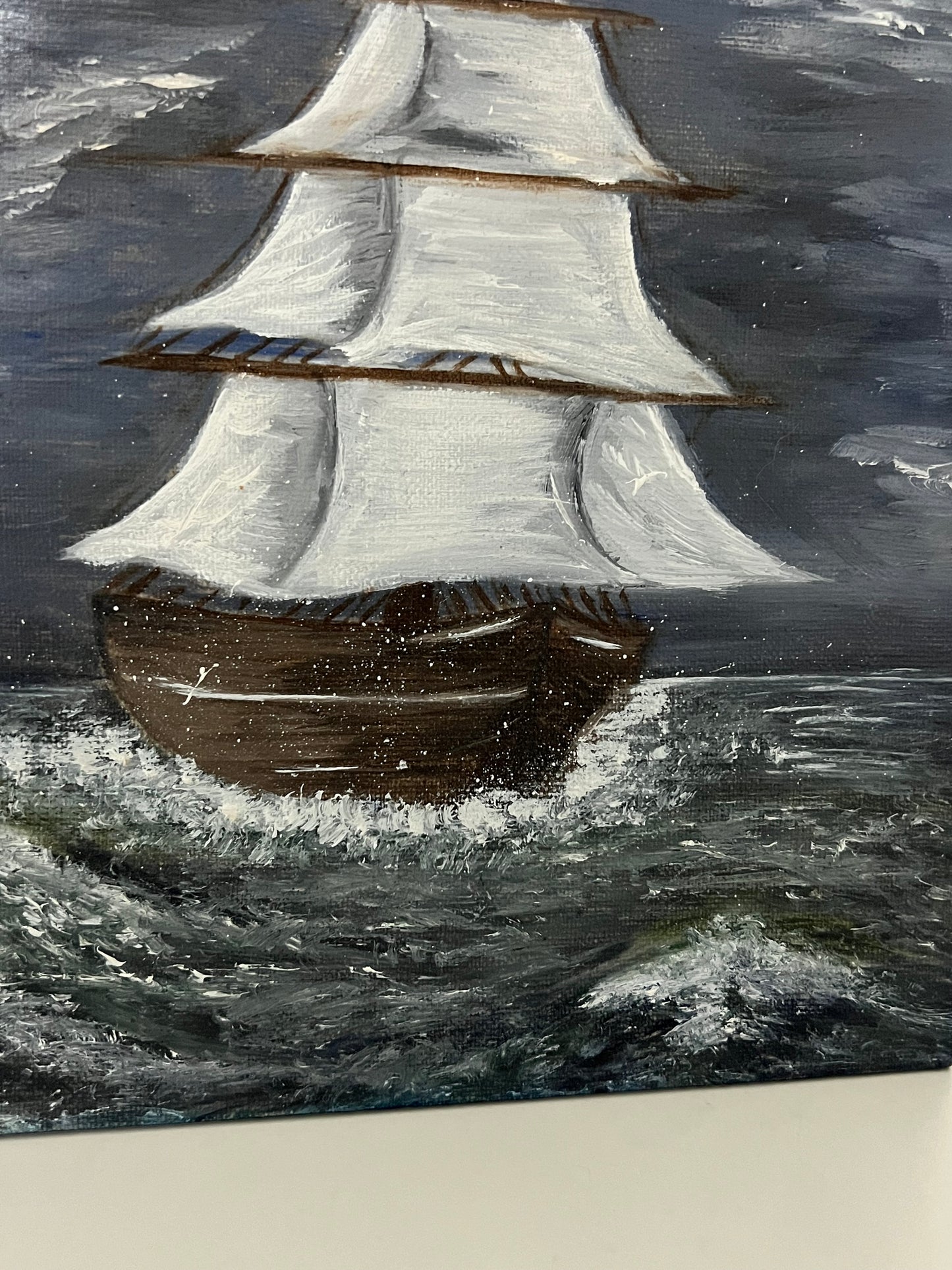 “They’re coming” - Original 20x20cm Oil on linen canvas