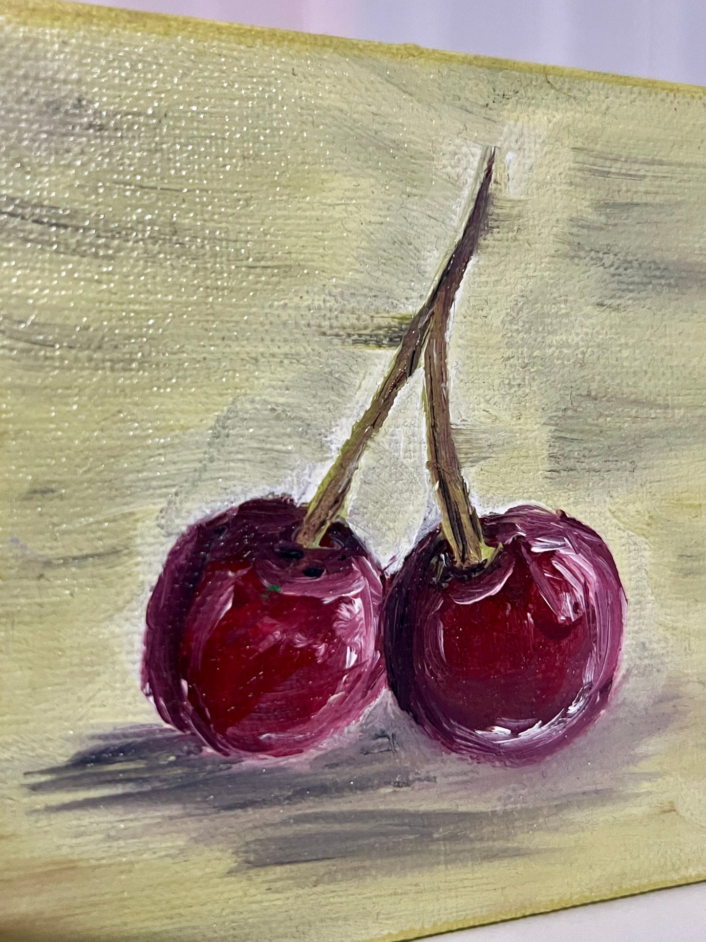 “Oh So Cherry” - Original 10x10cm Oil on linen canvas