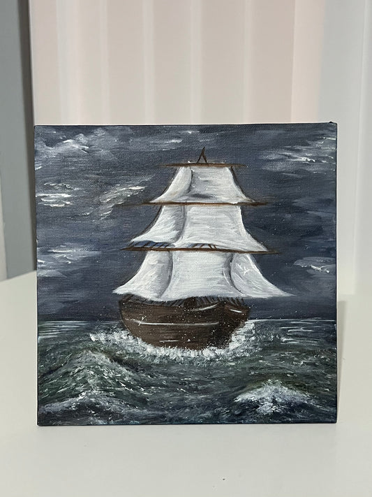 “They’re coming” - Original 20x20cm Oil on linen canvas