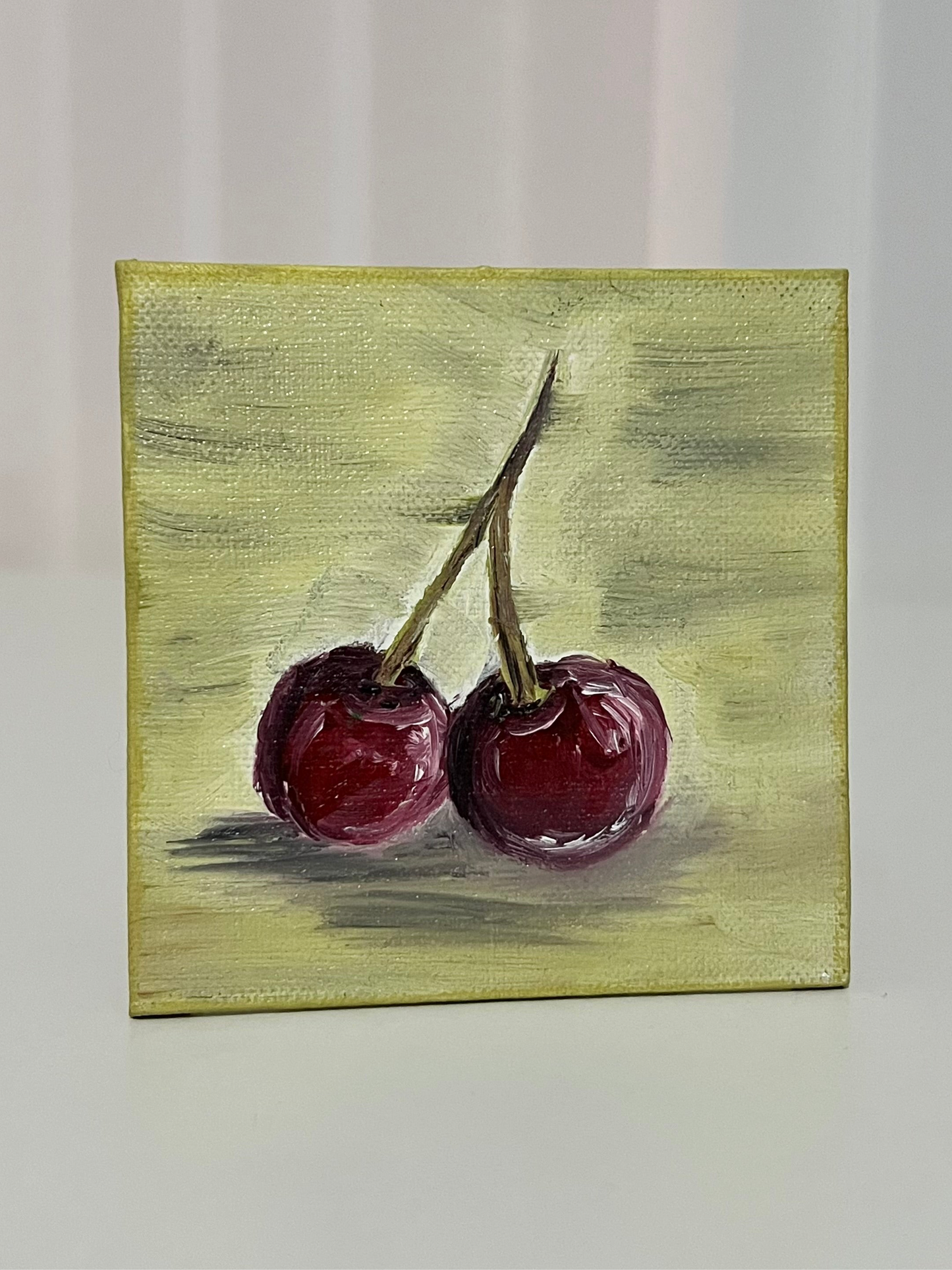 “Oh So Cherry” - Original 10x10cm Oil on linen canvas