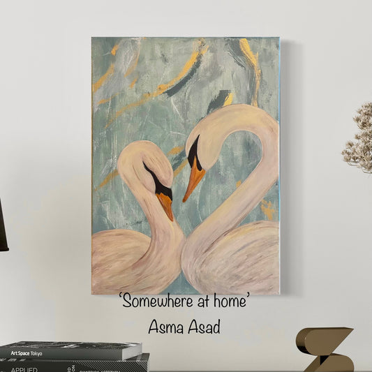 ‘Somewhere at home’ original acrylic on canvas (A3)